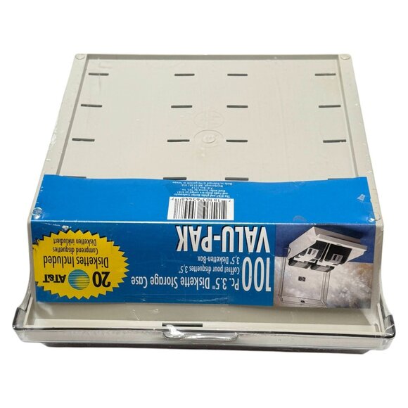 AT&T Floppy 3.5 Inch Disk Storage Case Plastic with 20 Diskettes New Sealed - Picture 6 of 11